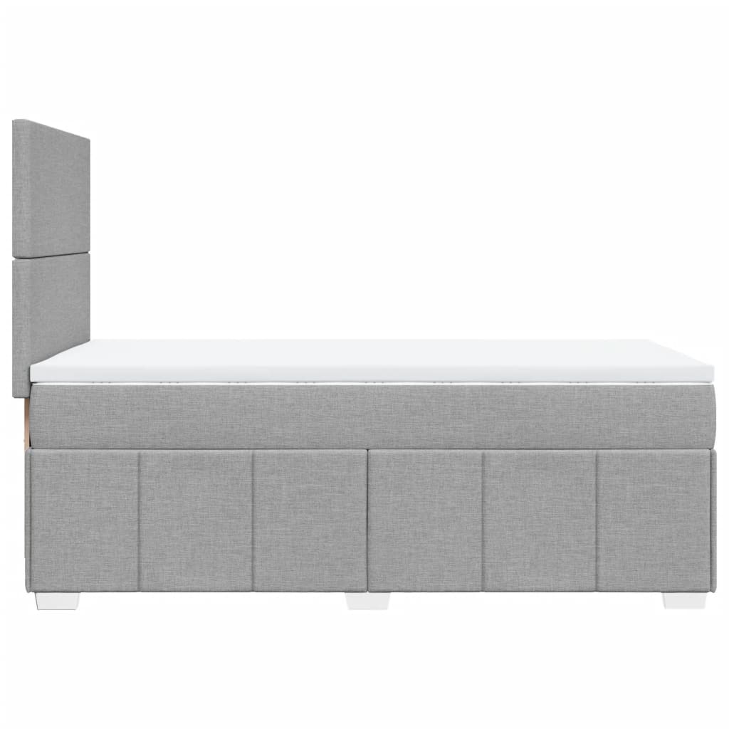 vidaXL Κρεβάτι Boxspring με Στρώμα Ανοιχτό Γκρι 90x190 εκ. Υφασμάτινο