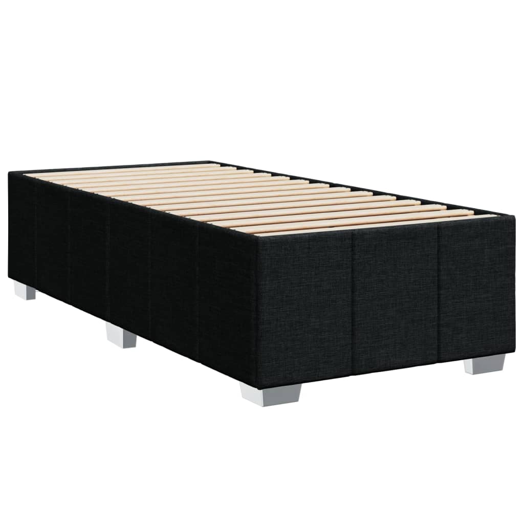 vidaXL Κρεβάτι Boxspring με Στρώμα Μαύρο 90x190 εκ.Υφασμάτινο