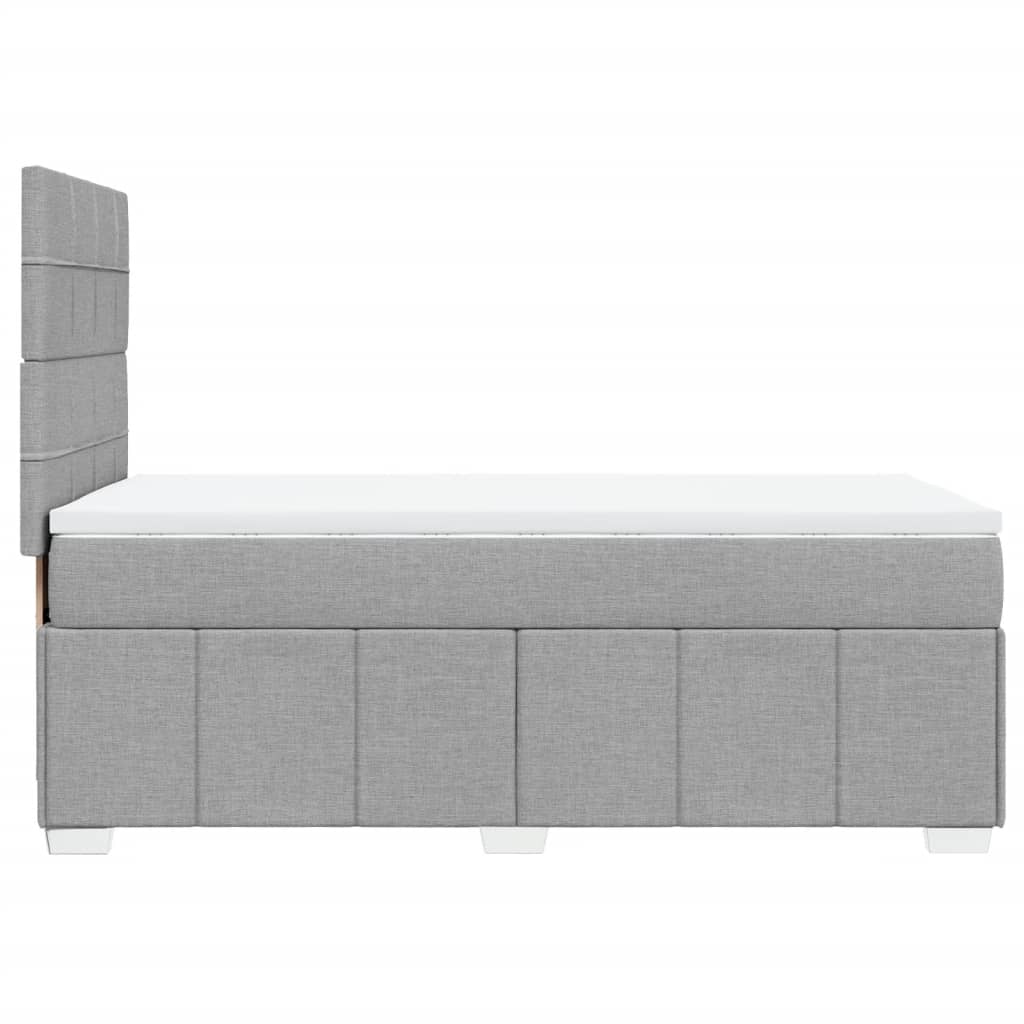 vidaXL Κρεβάτι Boxspring με Στρώμα Ανοιχτό Γκρι 90x190 εκ. Υφασμάτινο