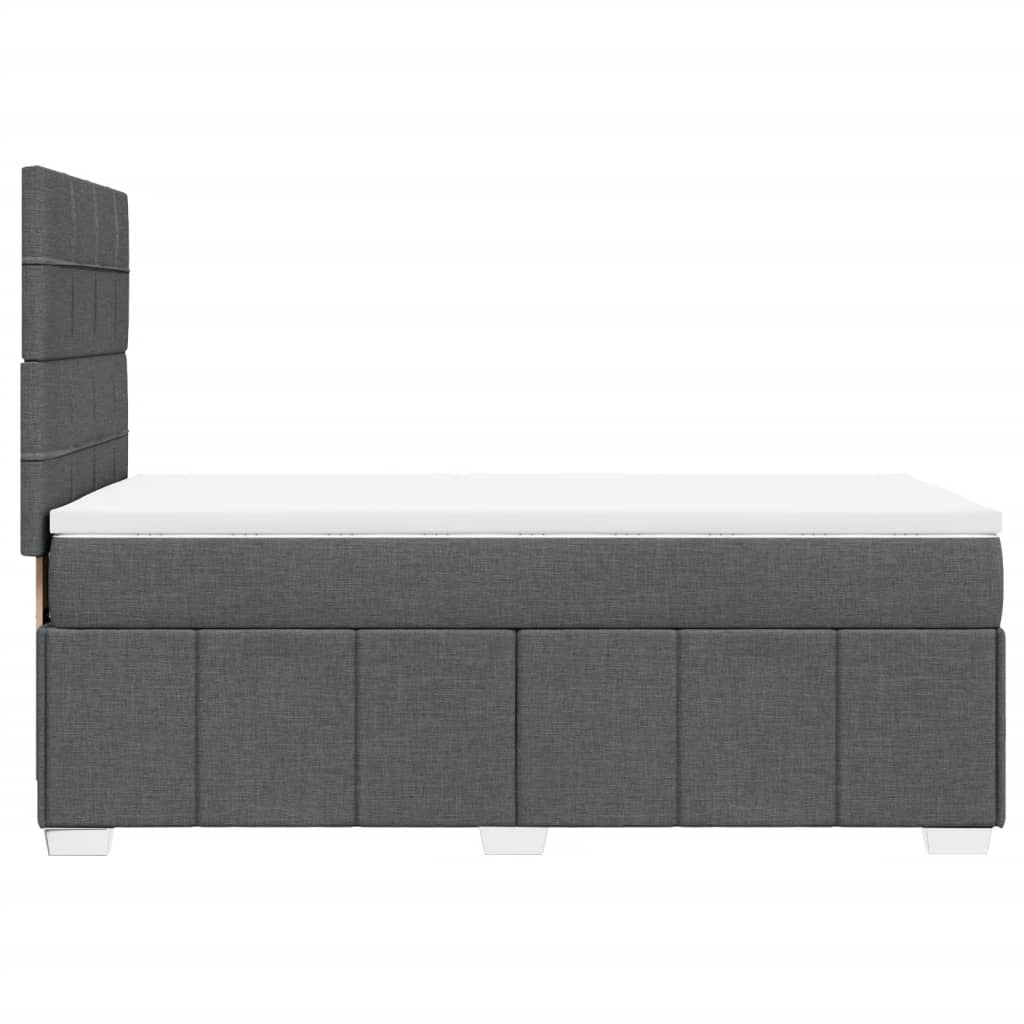 vidaXL Κρεβάτι Boxspring με Στρώμα Σκούρο Γκρι 90x190 εκ. Υφασμάτινο