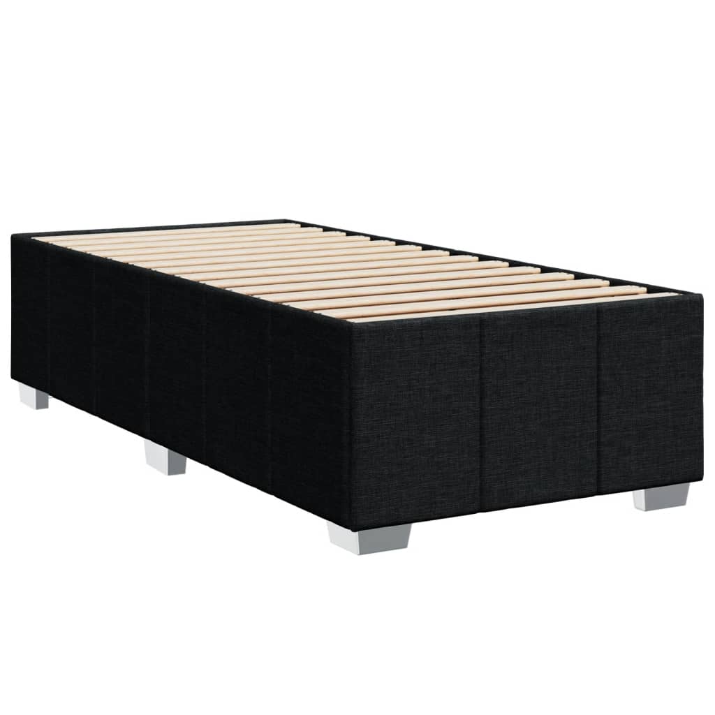 vidaXL Κρεβάτι Boxspring με Στρώμα Μαύρο 90x190 εκ.Υφασμάτινο