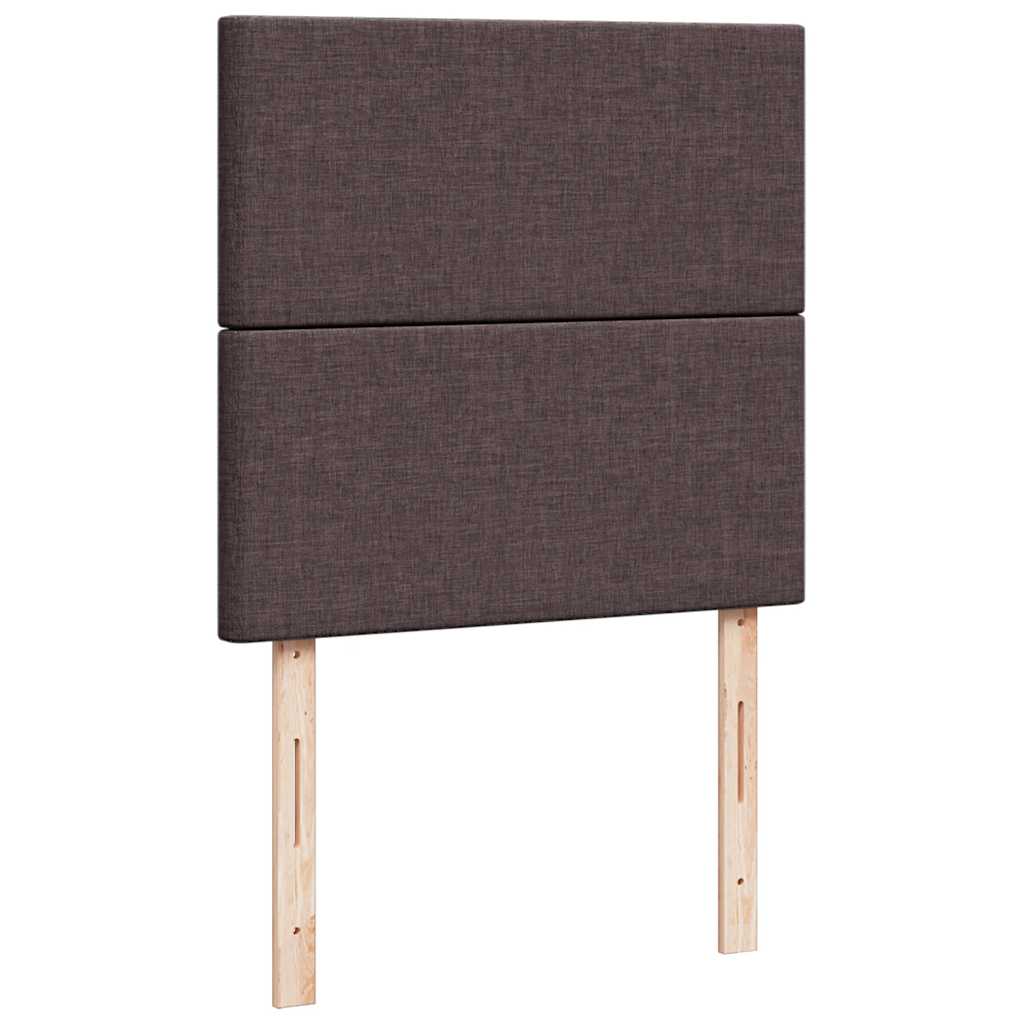 vidaXL Κρεβάτι Boxspring με Στρώμα Σκούρο Καφέ 90x200 εκ. Υφασμάτινο