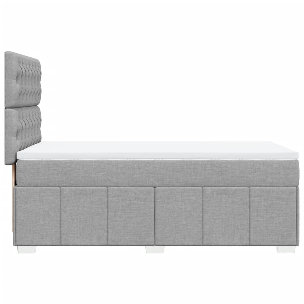 vidaXL Κρεβάτι Boxspring με Στρώμα Ανοιχτό Γκρι 90x200 εκ. Υφασμάτινο