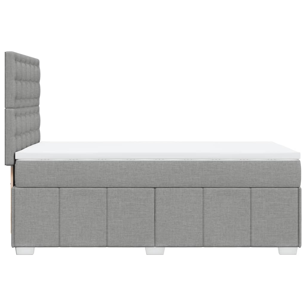 vidaXL Κρεβάτι Boxspring με Στρώμα Ανοιχτό Γκρι 90x200 εκ. Υφασμάτινο