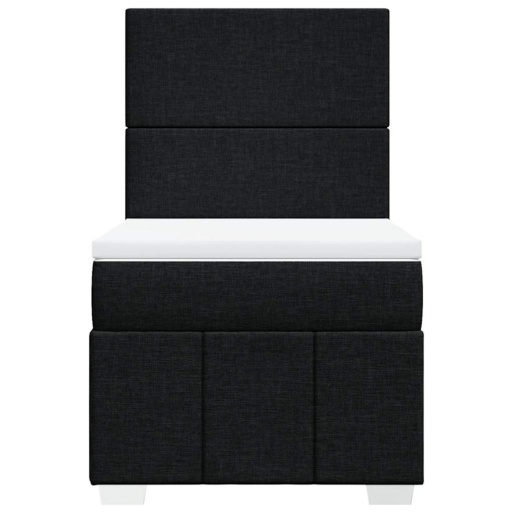 vidaXL Κρεβάτι Boxspring με Στρώμα Μαύρο 100 x 200 εκ. Υφασμάτινο