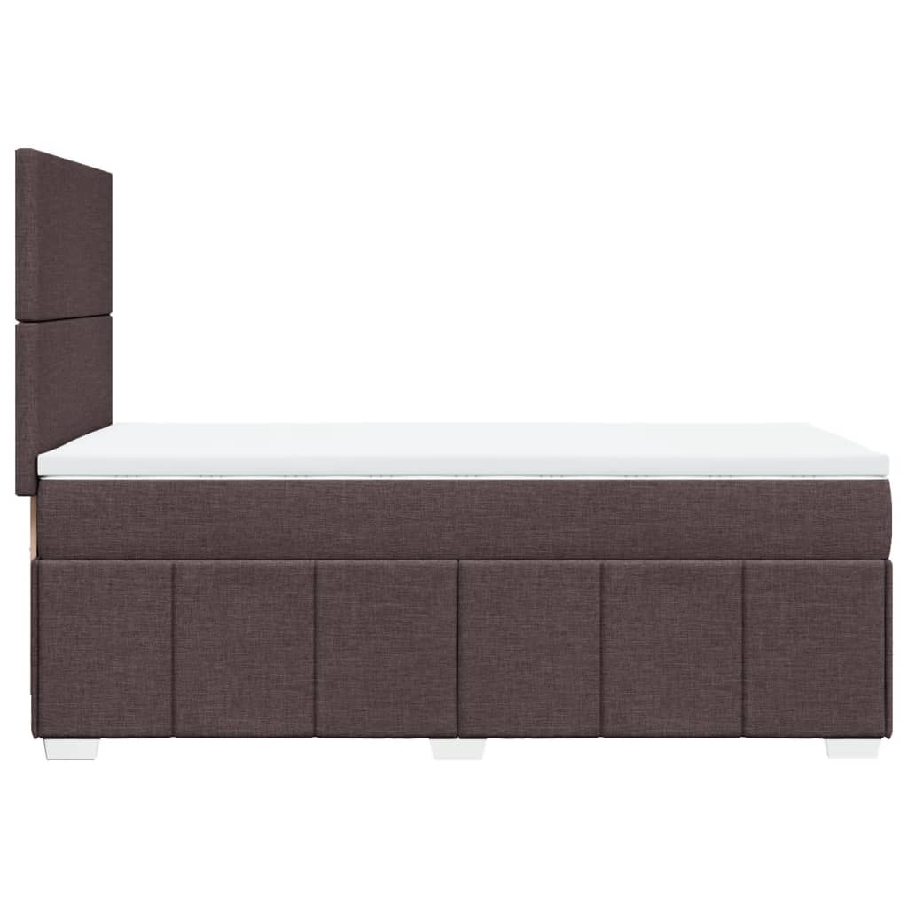 vidaXL Κρεβάτι Boxspring με Στρώμα Σκούρο Καφέ 100x200 εκ. Υφασμάτινο