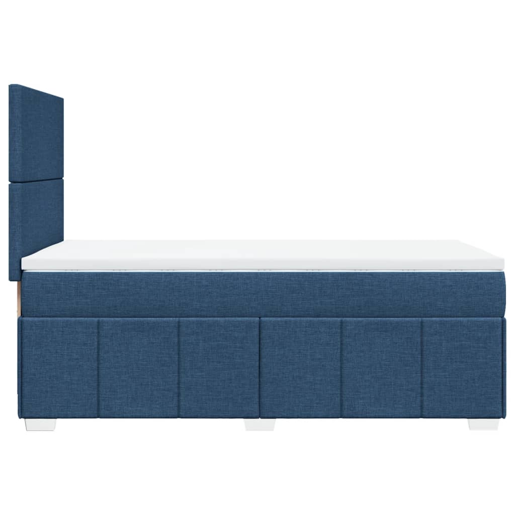 vidaXL Κρεβάτι Boxspring με Στρώμα Μπλε 100 x 200 εκ. Υφασμάτινο
