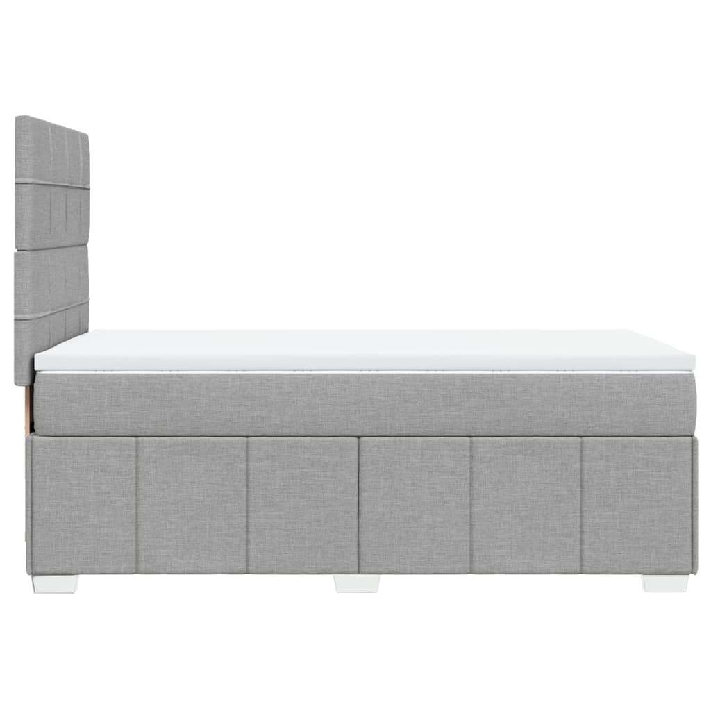 vidaXL Κρεβάτι Boxspring με Στρώμα Ανοιχτό Γκρι 100x200 εκ. Υφασμάτινο