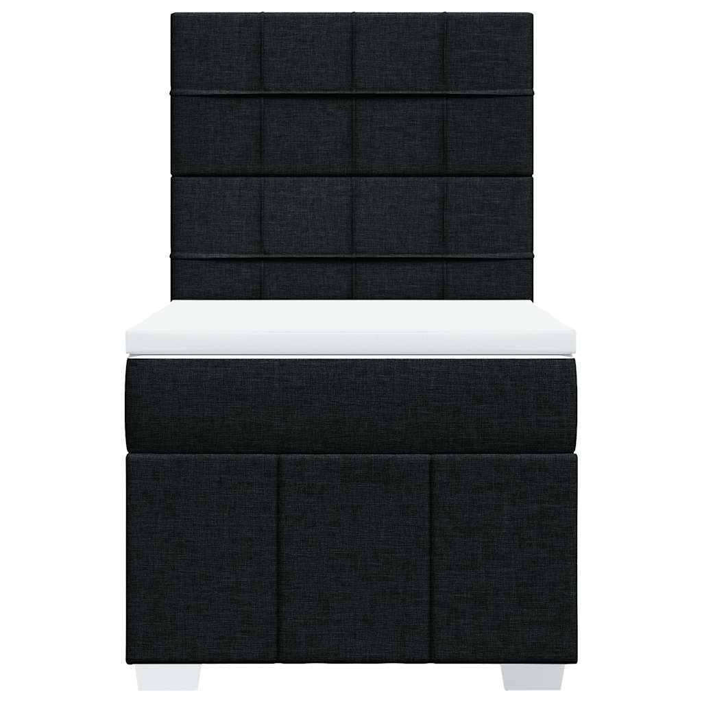 vidaXL Κρεβάτι Boxspring με Στρώμα Μαύρο 100 x 200 εκ. Υφασμάτινο
