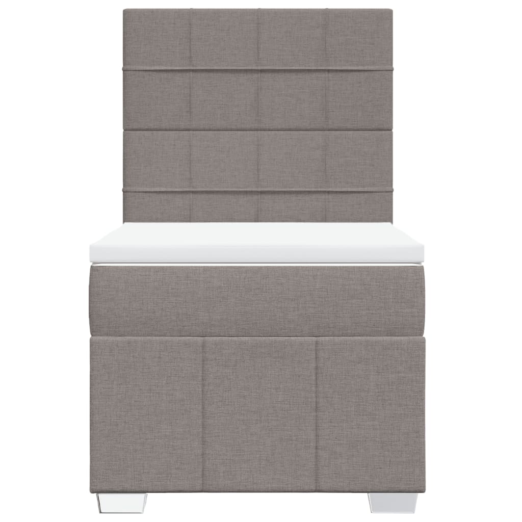 vidaXL Κρεβάτι Boxspring με Στρώμα Taupe 100 x 200 εκ. Υφασμάτινο