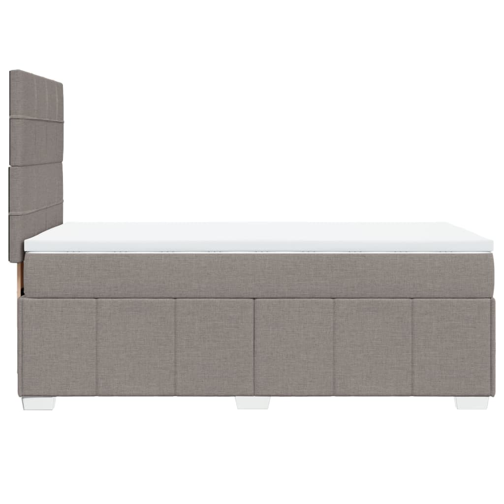 vidaXL Κρεβάτι Boxspring με Στρώμα Taupe 100 x 200 εκ. Υφασμάτινο