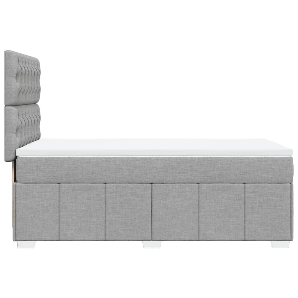 vidaXL Κρεβάτι Boxspring με Στρώμα Ανοιχτό Γκρι 100x200 εκ. Υφασμάτινο