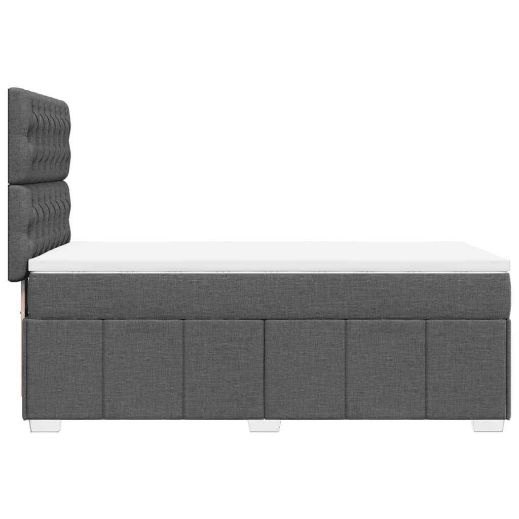 vidaXL Κρεβάτι Boxspring με Στρώμα Σκούρο Γκρι 100x200 εκ. Υφασμάτινο