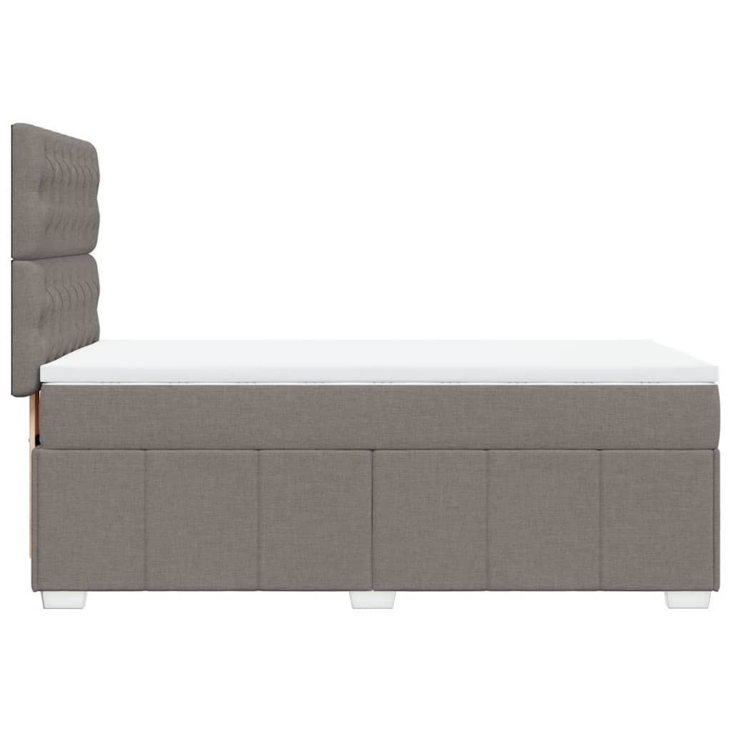 vidaXL Κρεβάτι Boxspring με Στρώμα Taupe 100 x 200 εκ. Υφασμάτινο