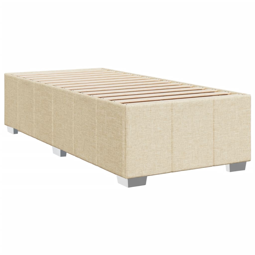 vidaXL Κρεβάτι Boxspring με Στρώμα Κρεμ 100 x 200 εκ. Υφασμάτινο