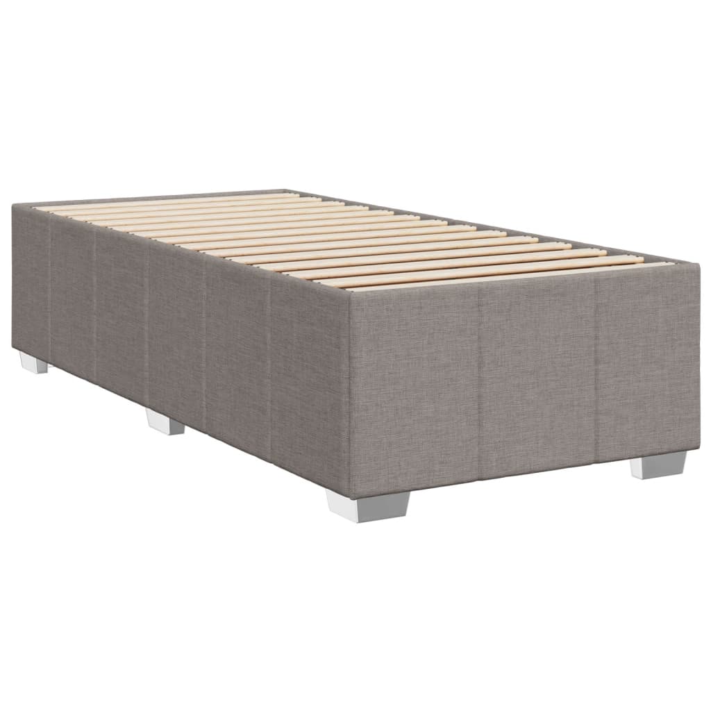 vidaXL Κρεβάτι Boxspring με Στρώμα Taupe 100 x 200 εκ. Υφασμάτινο