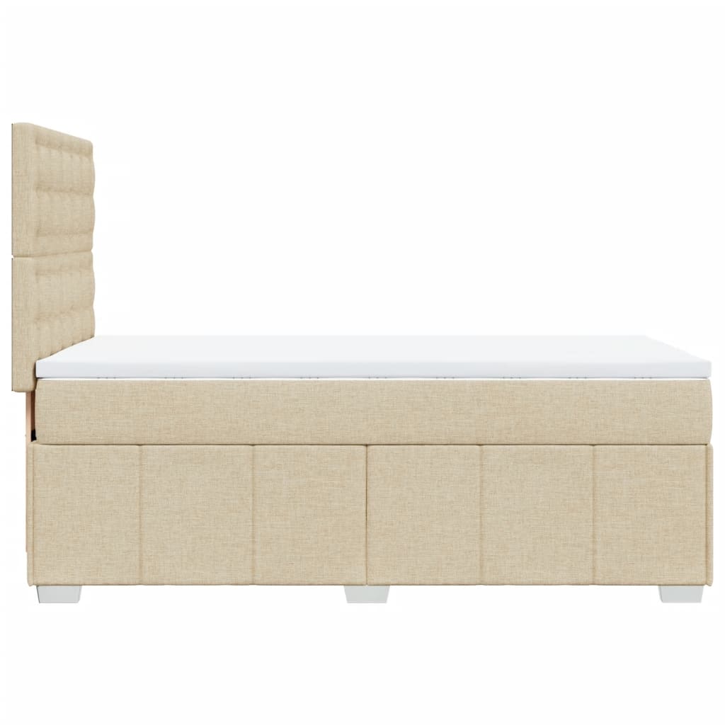 vidaXL Κρεβάτι Boxspring με Στρώμα Κρεμ 100 x 200 εκ. Υφασμάτινο