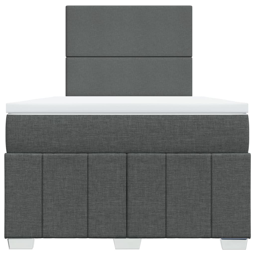 vidaXL Κρεβάτι Boxspring με Στρώμα Σκούρο Γκρι 120x190 εκ Υφασμάτινο