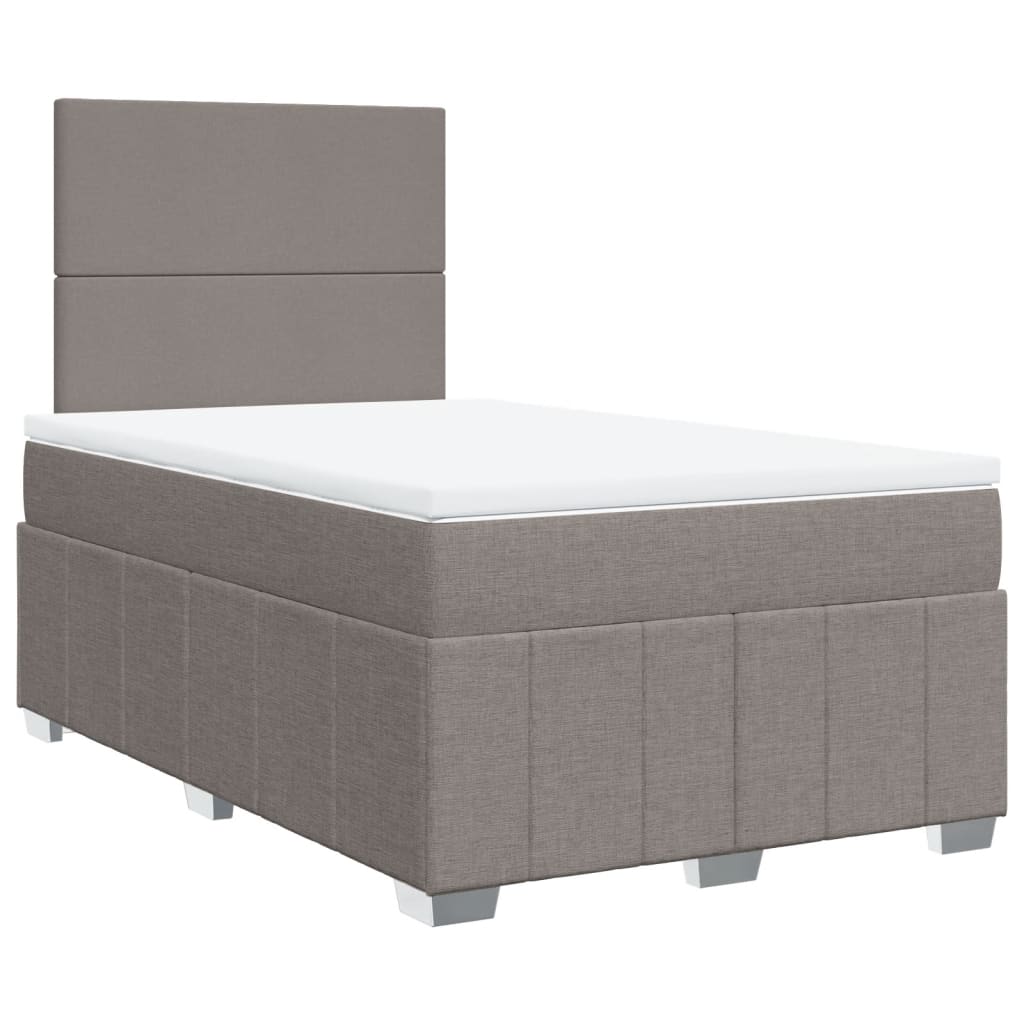 vidaXL Κρεβάτι Boxspring με Στρώμα Taupe 120x190 εκ. Υφασμάτινο