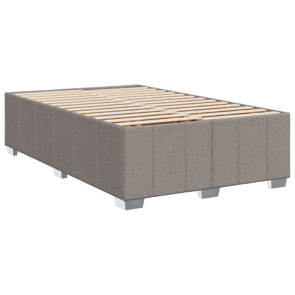 vidaXL Κρεβάτι Boxspring με Στρώμα Taupe 120x190 εκ. Υφασμάτινο