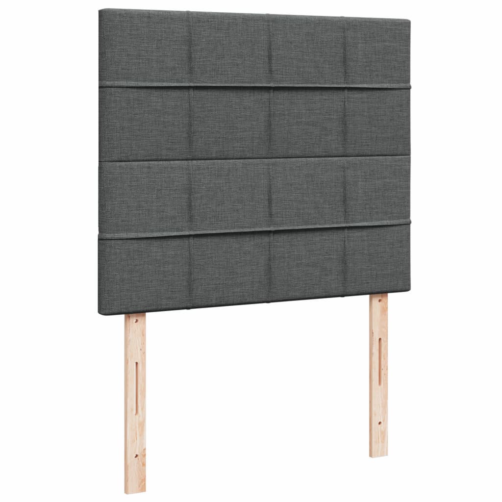 vidaXL Κρεβάτι Boxspring με Στρώμα Σκούρο Γκρι 120x190 εκ Υφασμάτινο