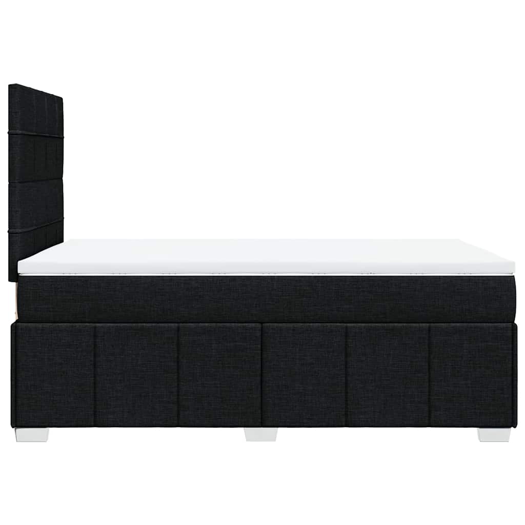 vidaXL Κρεβάτι Boxspring με Στρώμα Μαύρο 120x190 εκ. Υφασμάτινο