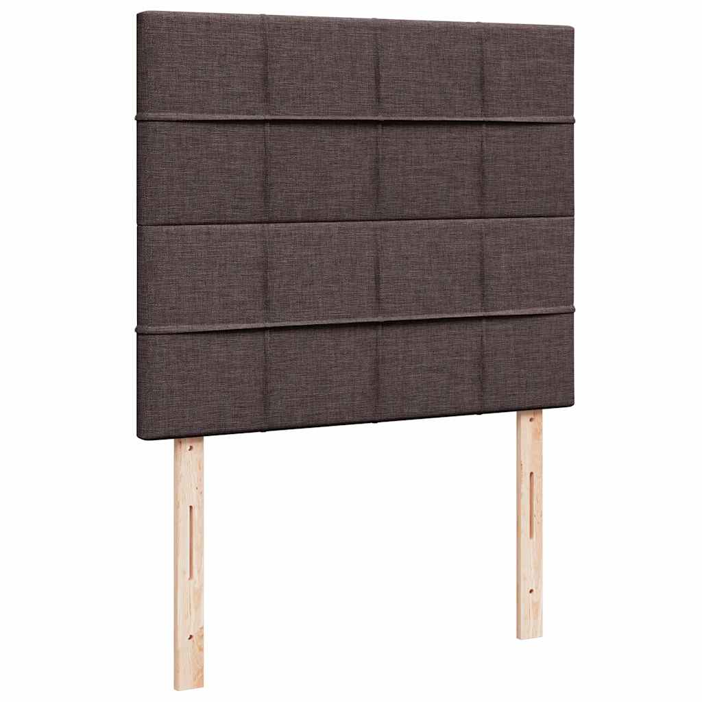 vidaXL Κρεβάτι Boxspring με Στρώμα Σκούρο Καφέ 120x190 εκ Υφασμάτινο