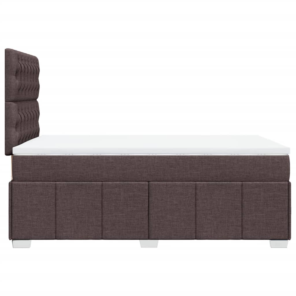 vidaXL Κρεβάτι Boxspring με Στρώμα Σκούρο Καφέ 120x190 εκ Υφασμάτινο