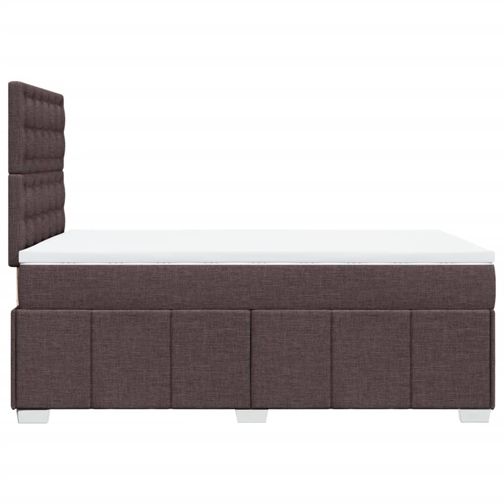vidaXL Κρεβάτι Boxspring με Στρώμα Σκούρο Καφέ 120x190 εκ Υφασμάτινο
