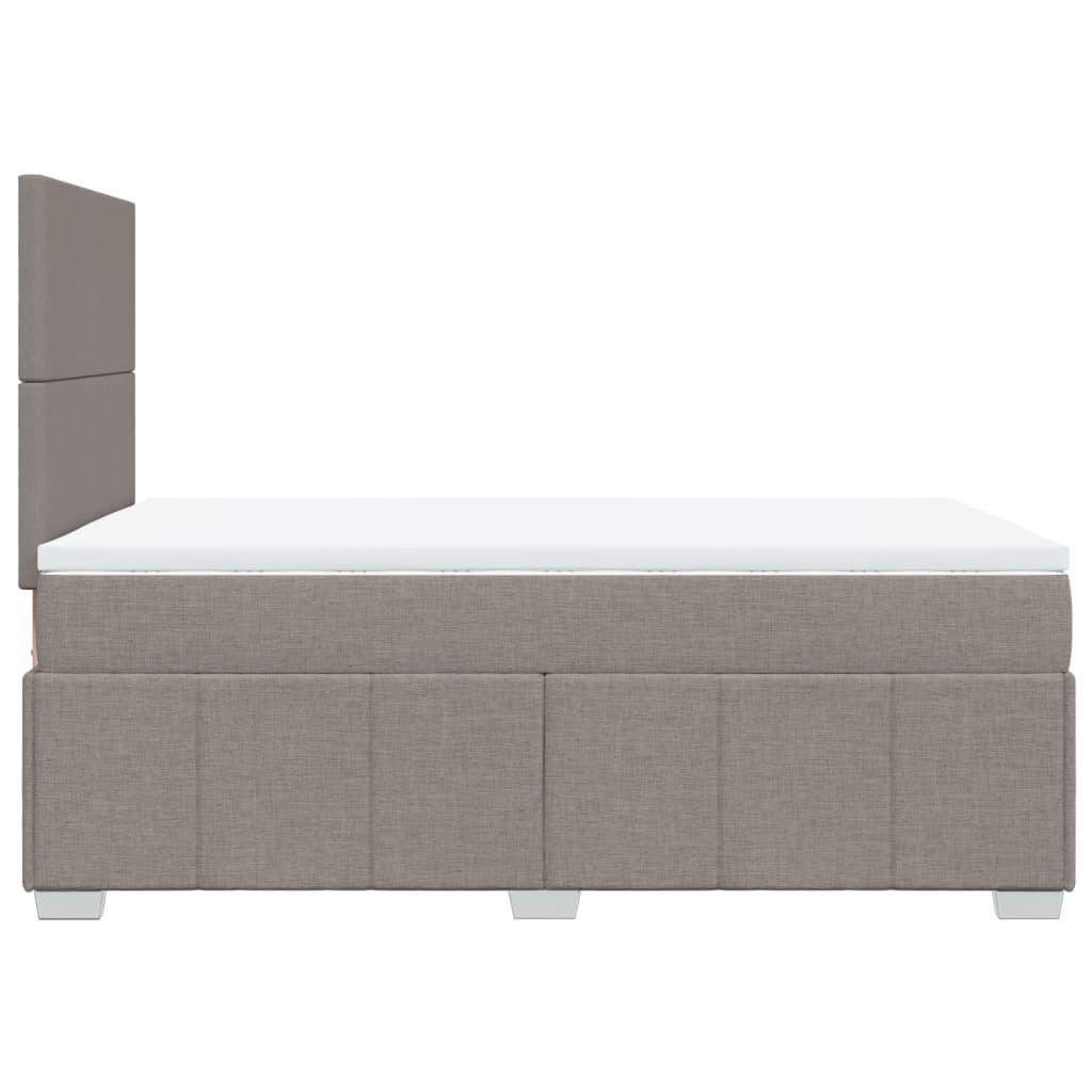 vidaXL Κρεβάτι Boxspring με Στρώμα Taupe 120x200 εκ. Υφασμάτινο