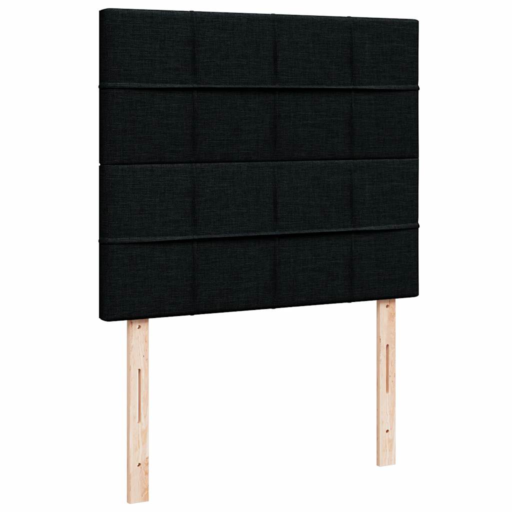 vidaXL Κρεβάτι Boxspring με Στρώμα Μαύρο 120x200 εκ. Υφασμάτινο