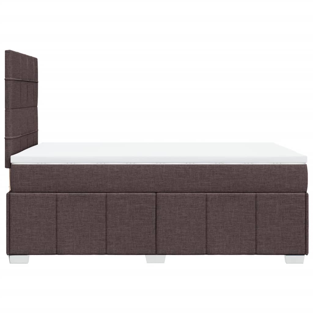 vidaXL Κρεβάτι Boxspring με Στρώμα Σκούρο Καφέ 120x200 εκ. Υφασμάτινο