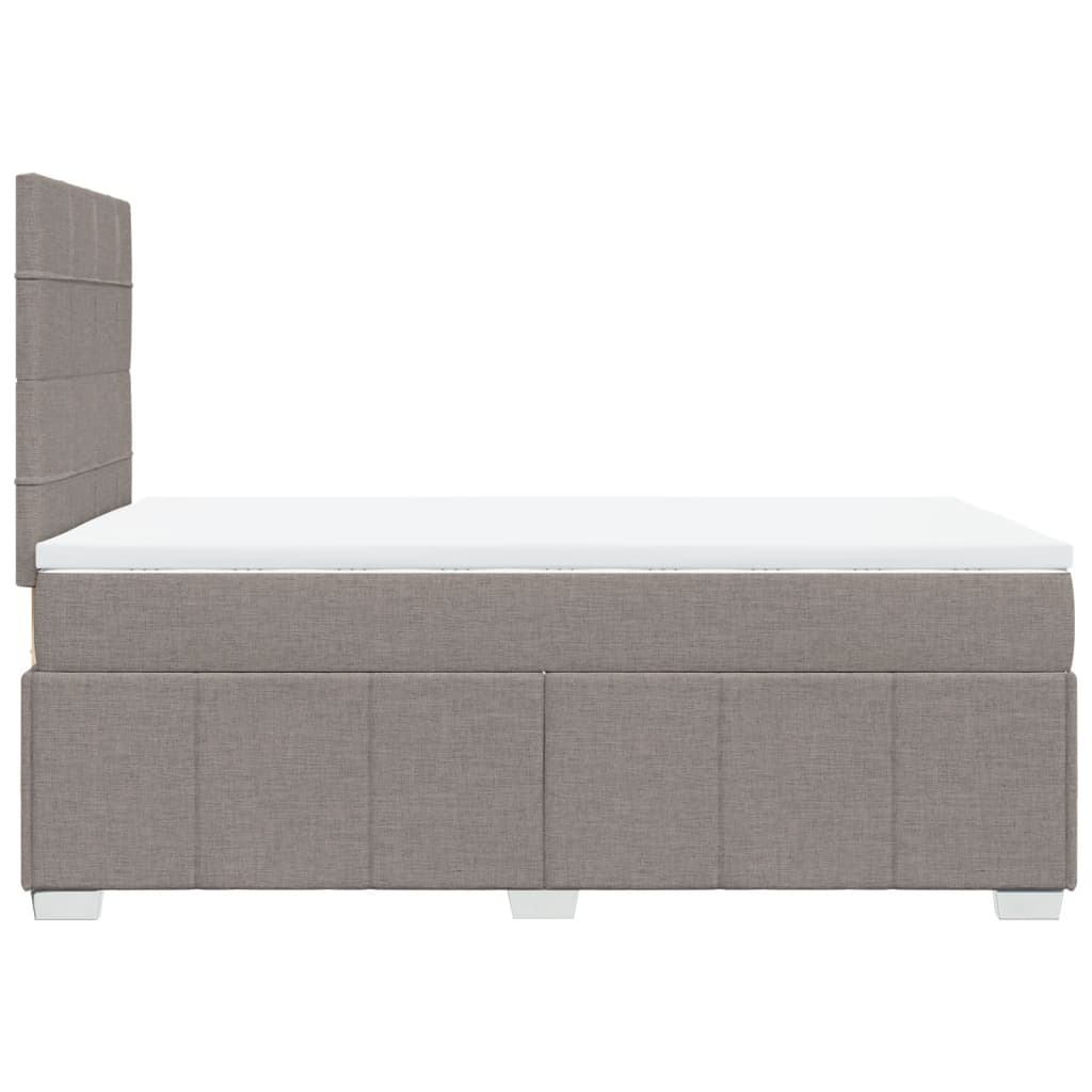 vidaXL Κρεβάτι Boxspring με Στρώμα Taupe 120x200 εκ. Υφασμάτινο