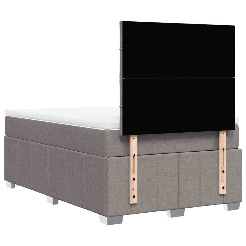 vidaXL Κρεβάτι Boxspring με Στρώμα Taupe 120x200 εκ. Υφασμάτινο