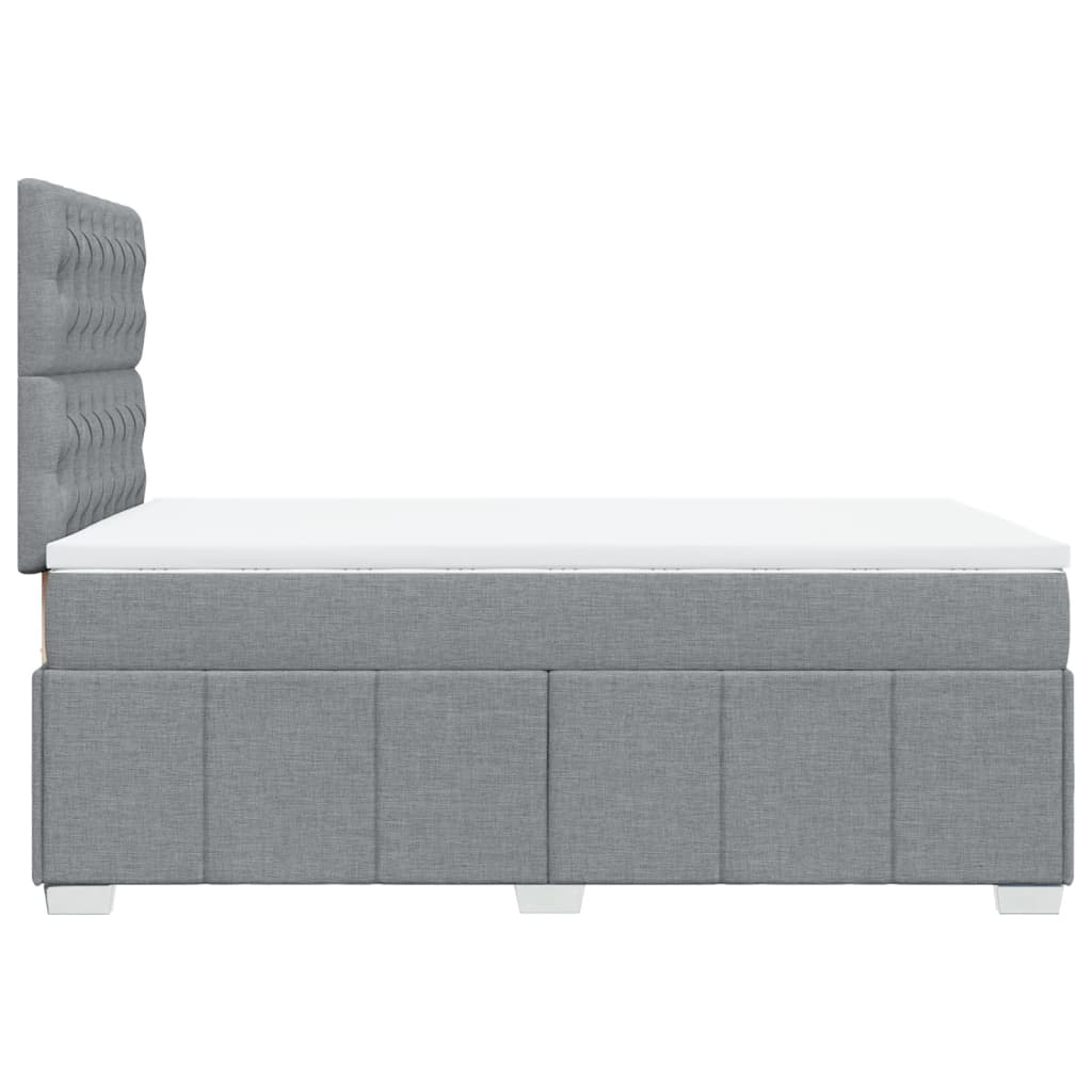 vidaXL Κρεβάτι Boxspring με Στρώμα Ανοιχτό Γκρι 120x200 εκ. Υφασμάτινο
