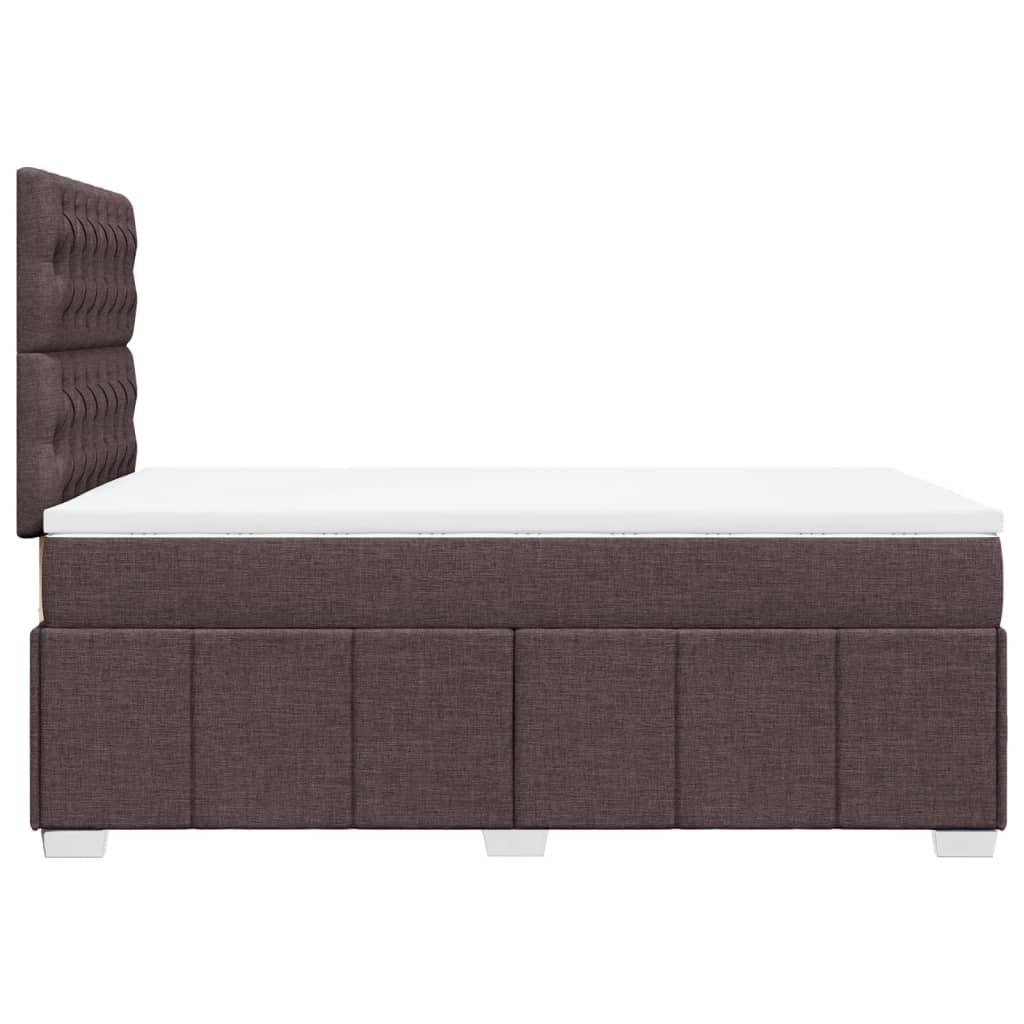 vidaXL Κρεβάτι Boxspring με Στρώμα Σκούρο Καφέ 120x200 εκ. Υφασμάτινο