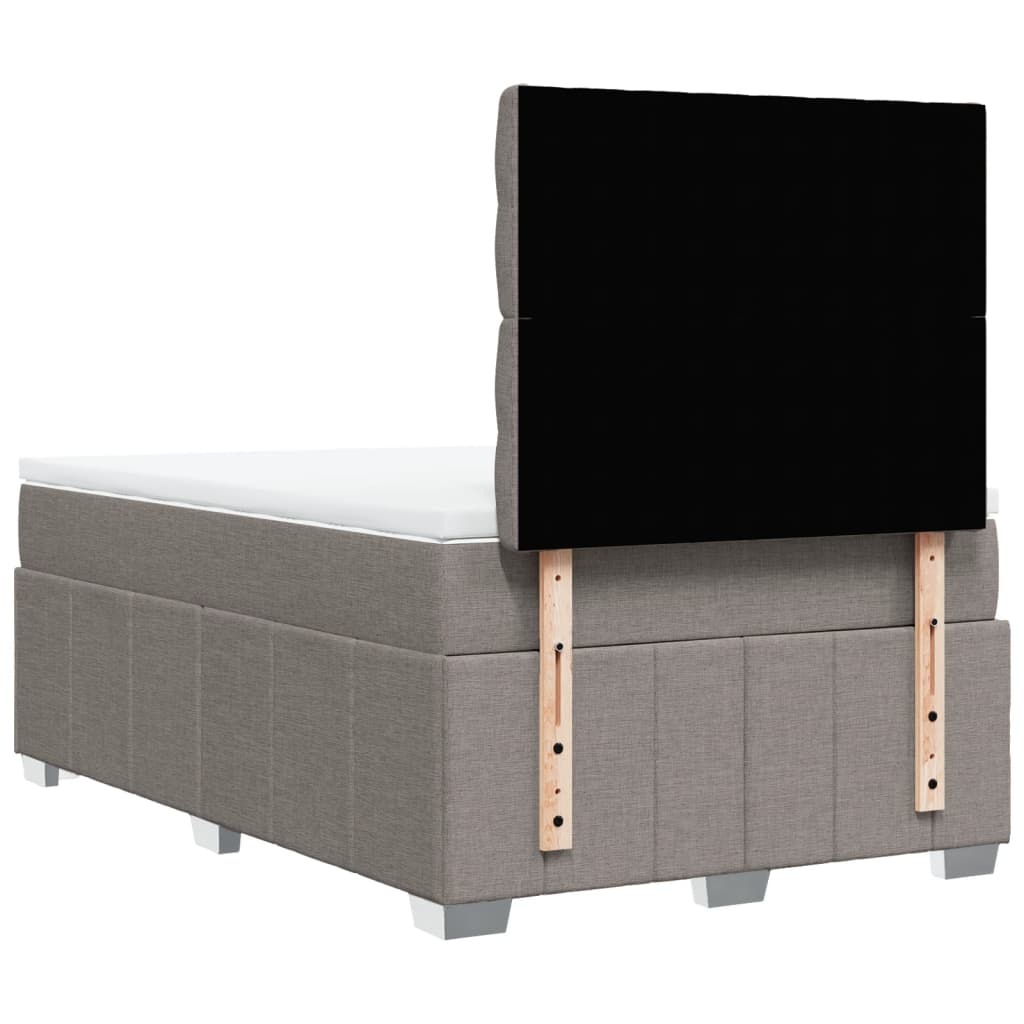 vidaXL Κρεβάτι Boxspring με Στρώμα Taupe 120x200 εκ. Υφασμάτινο