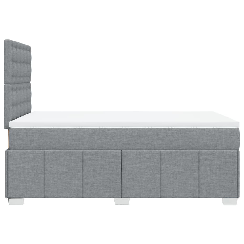 vidaXL Κρεβάτι Boxspring με Στρώμα Ανοιχτό Γκρι 120x200 εκ. Υφασμάτινο