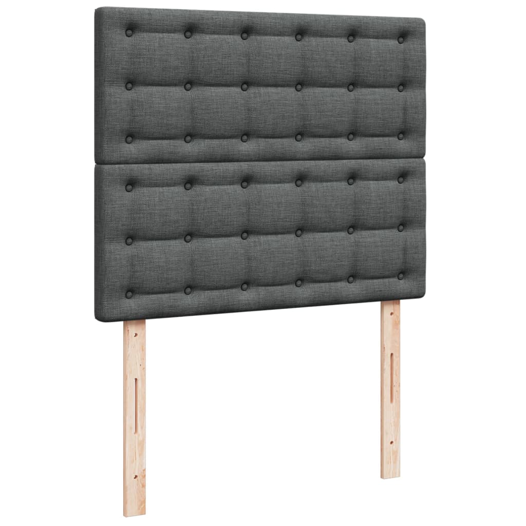 vidaXL Κρεβάτι Boxspring με Στρώμα Σκούρο Γκρι 120x200 εκ. Υφασμάτινο