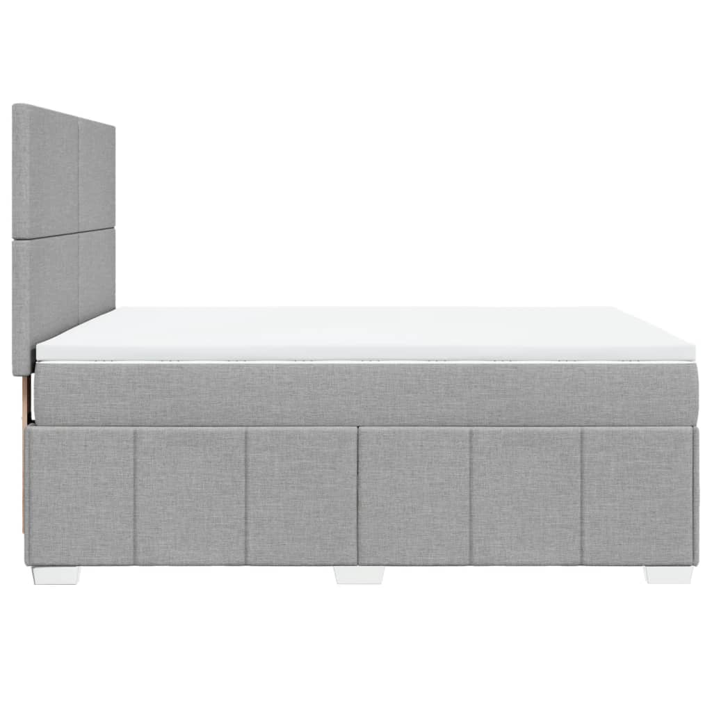 vidaXL Κρεβάτι Boxspring με Στρώμα Ανοιχτό Γκρι 140x190 εκ. Υφασμάτινο