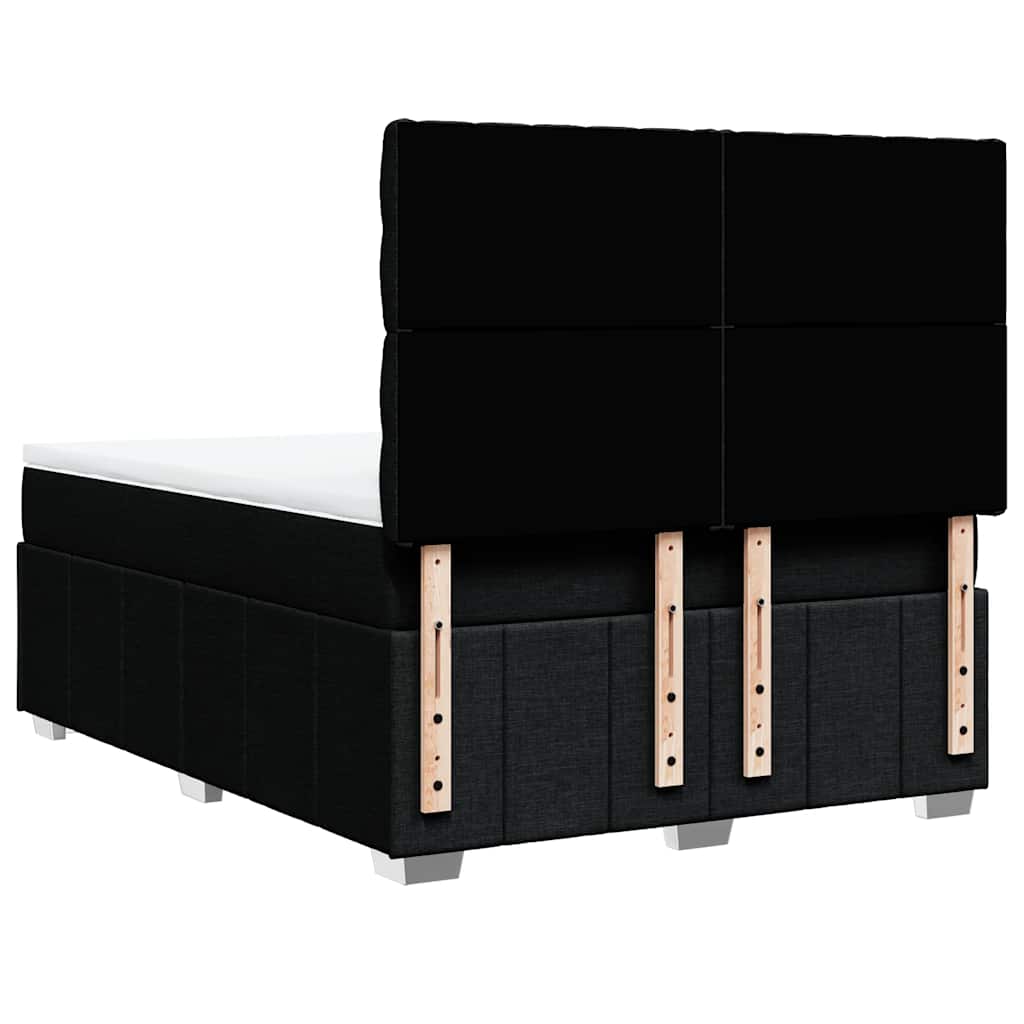 vidaXL Κρεβάτι Boxspring με Στρώμα Μαύρο 140x190 εκ. Υφασμάτινο