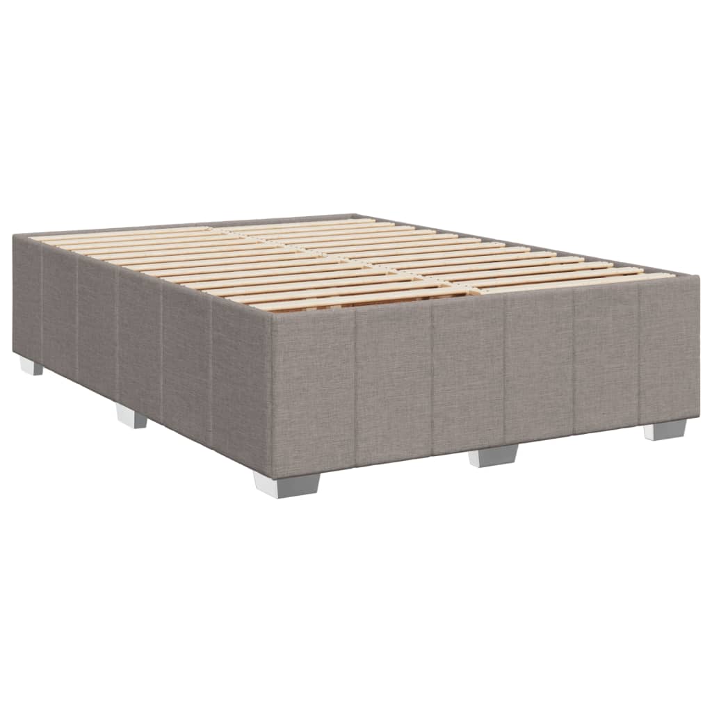 vidaXL Κρεβάτι Boxspring με Στρώμα Taupe 140x190 εκ. Υφασμάτινο