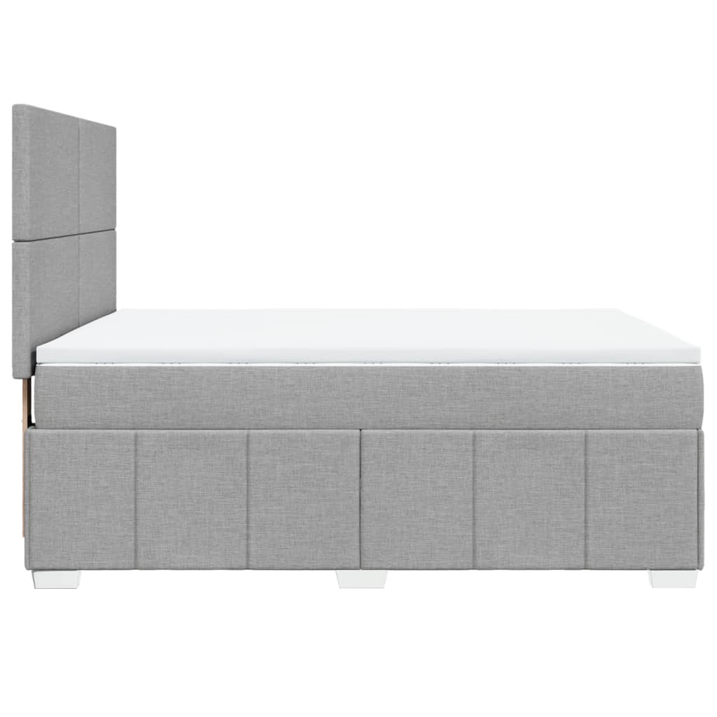 vidaXL Κρεβάτι Boxspring με Στρώμα Ανοιχτό Γκρι 140x200 εκ. Υφασμάτινο