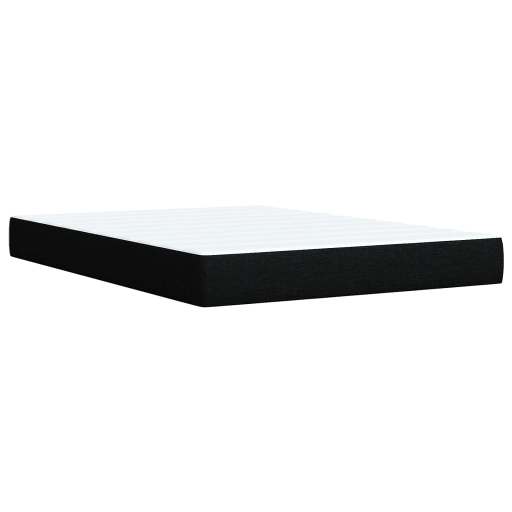 vidaXL Κρεβάτι Boxspring με Στρώμα Μαύρο 140x200 εκ. Υφασμάτινο