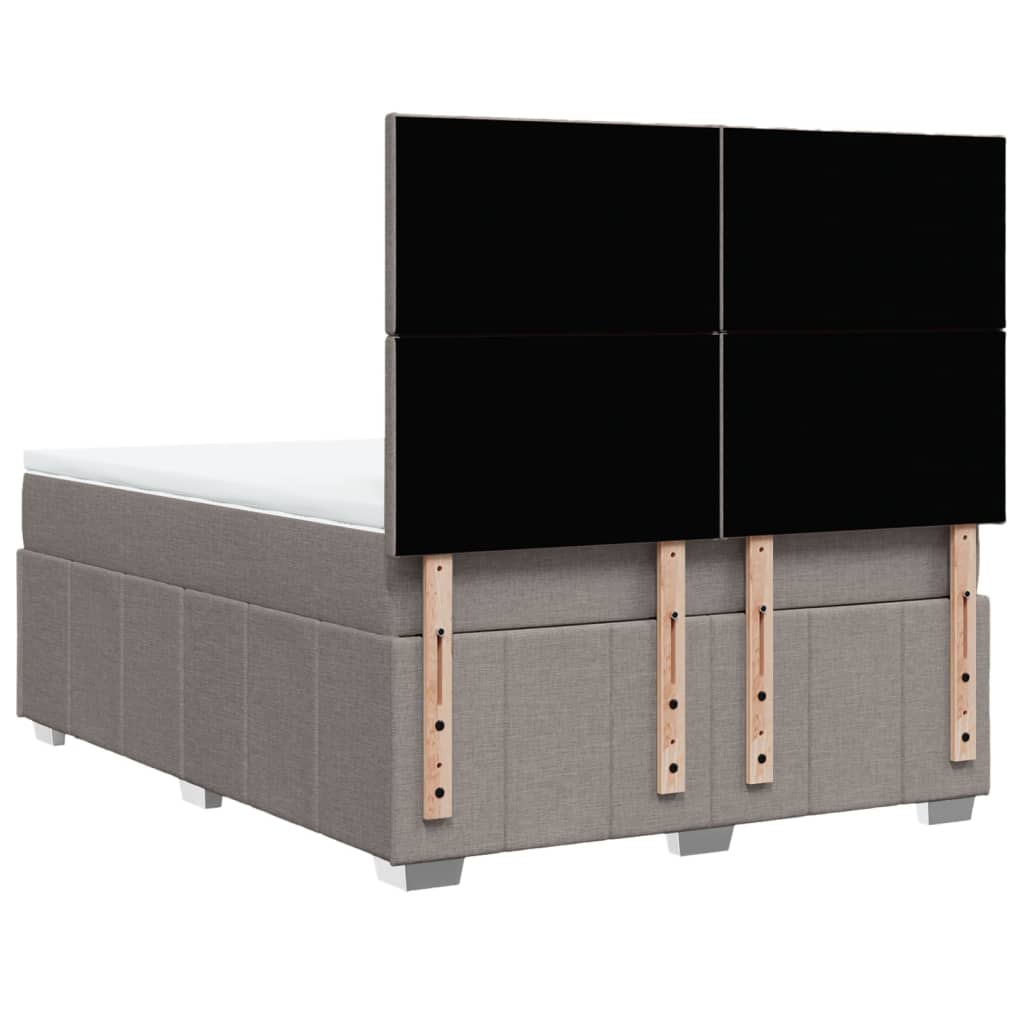vidaXL Κρεβάτι Boxspring με Στρώμα Taupe 140x200 εκ. Υφασμάτινο