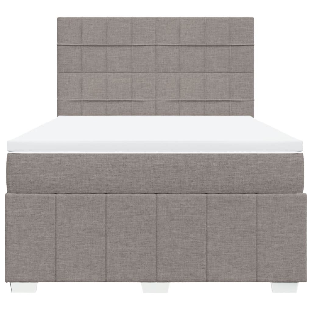 vidaXL Κρεβάτι Boxspring με Στρώμα Taupe 140x200 εκ. Υφασμάτινο