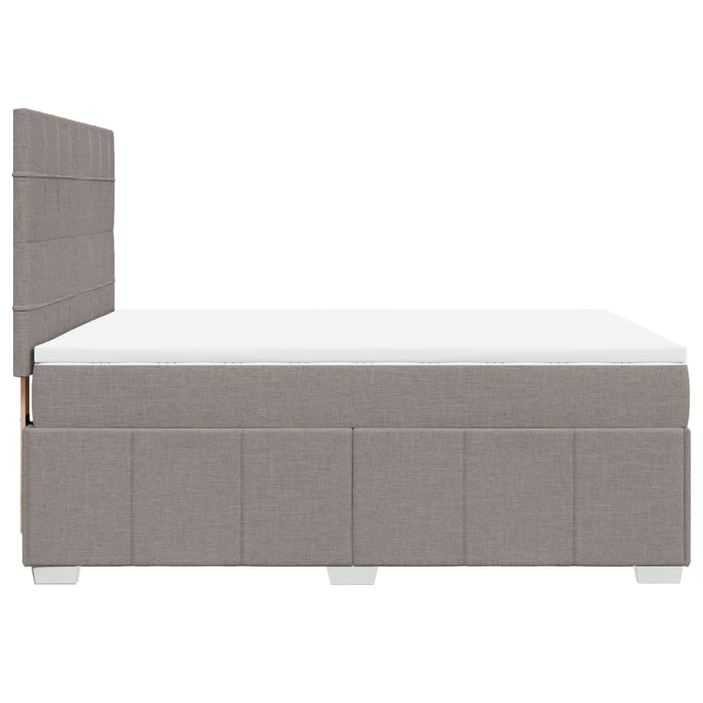 vidaXL Κρεβάτι Boxspring με Στρώμα Taupe 140x200 εκ. Υφασμάτινο