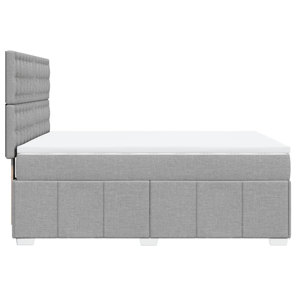 vidaXL Κρεβάτι Boxspring με Στρώμα Ανοιχτό Γκρι 140x200 εκ. Υφασμάτινο