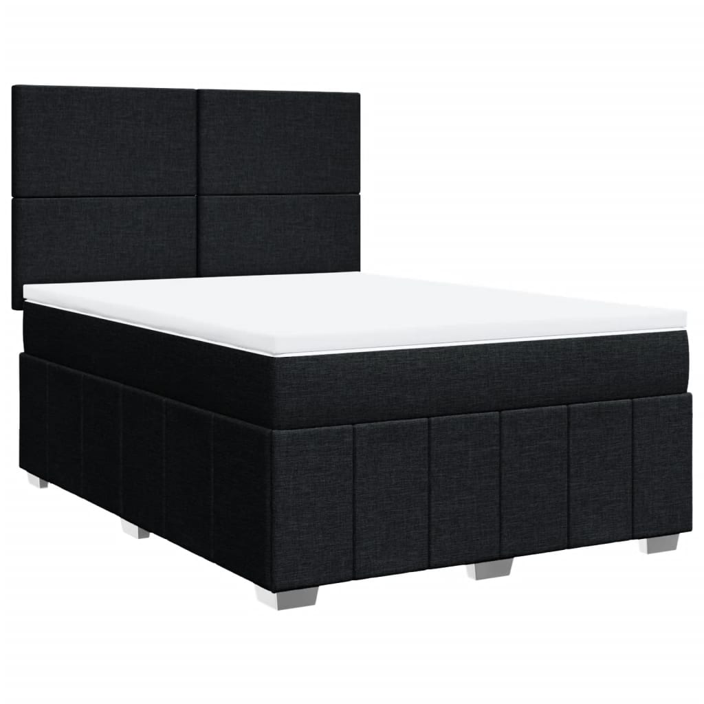 vidaXL Κρεβάτι Boxspring με Στρώμα Μαύρο 160x200 εκ. Υφασμάτινο