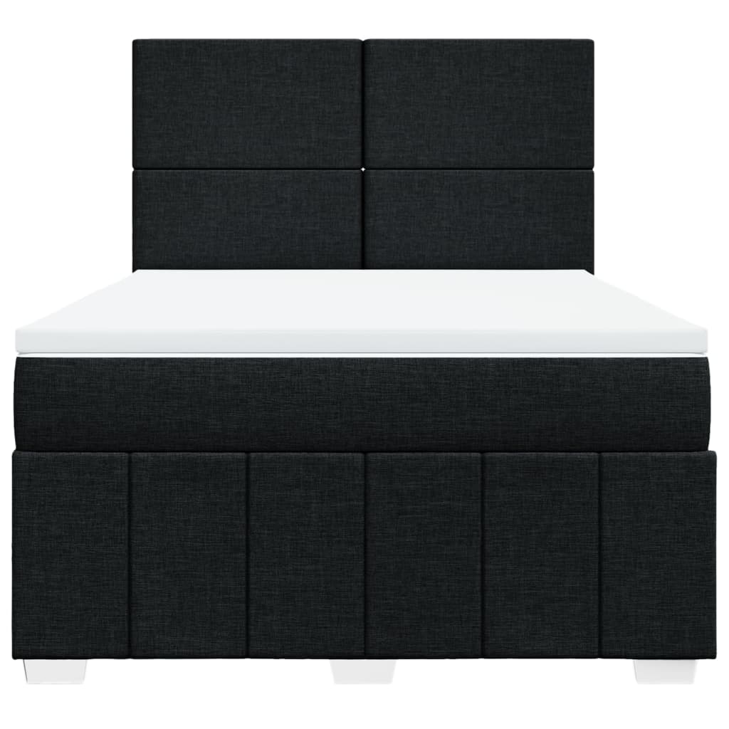 vidaXL Κρεβάτι Boxspring με Στρώμα Μαύρο 160x200 εκ. Υφασμάτινο